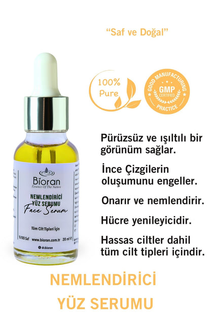 Nemlendirici Yüz Serumu %100 Saf ve Doğal İçerikli 20 ml.