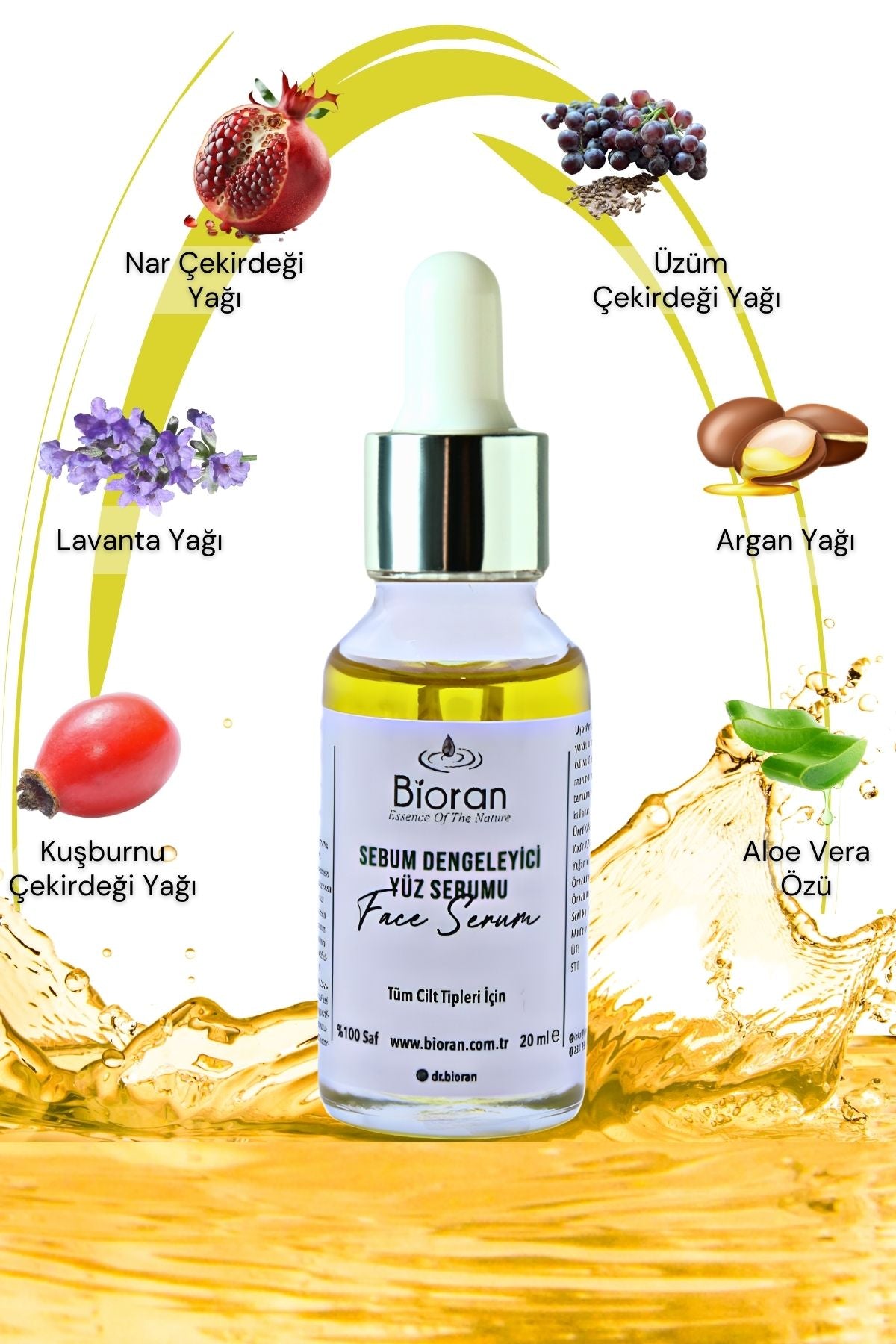 Sebum Dengeleyici Yüz Serumu %100 Saf ve Doğal İçerikli 20 ml.