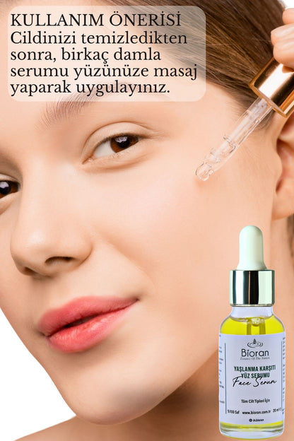 Yaşlanma Karşıtı Yüz Serumu %100 Saf ve Doğal İçerikli 20 ml.