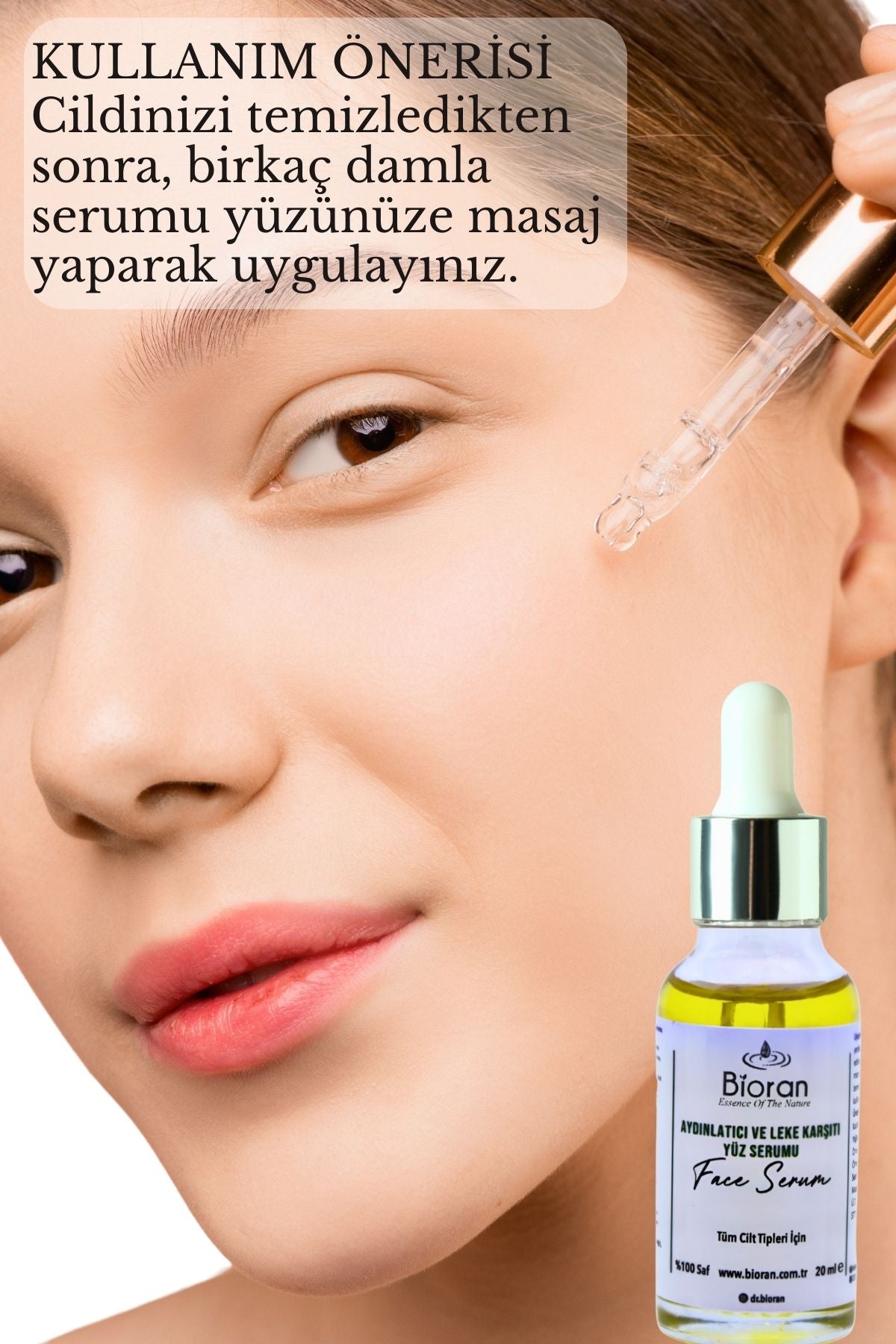 Aydınlatıcı ve Leke Karşıtı Yüz Serumu %100 Saf ve Doğal İçerikli 20 ml.