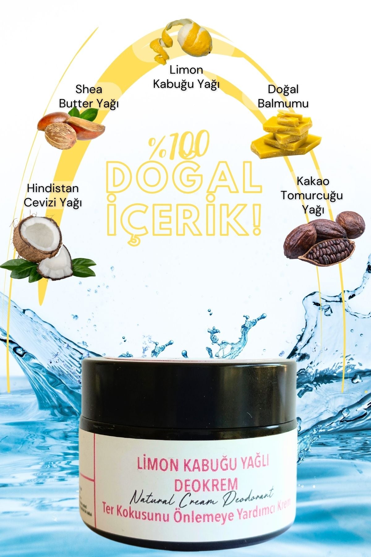 Limon Kabuğu Yağlı Krem Deodorant 40 ml %100 Doğal