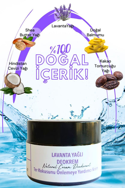 Lavanta Yağlı Krem Deodorant 30 ml. %100 Doğal